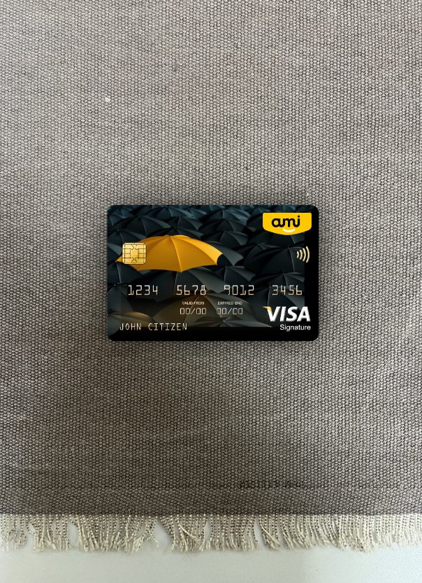 Download New Zealand Ami Insurance Limited bank visa signature card photolook front Photoshop template